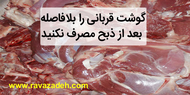 گوشت قربانی را بلافاصله بعد از ذبح مصرف نکنید