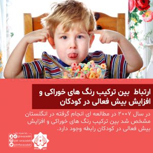 ارتباط بین ترکیب رنگ های خوراکی و افزایش بیش فعالی در کودکان